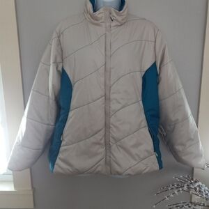 LL Bean Women's Primaloft Floral Embroidered Reversible Puffer Jacket  XL